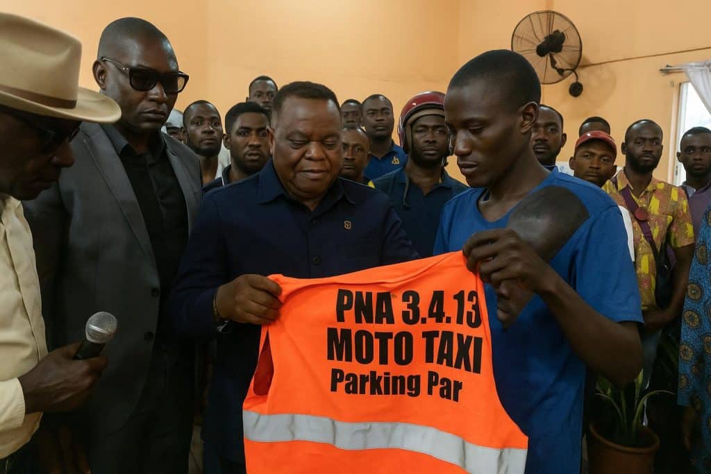 Taxis-moto à Pointe-Noire : des gilets pour rouler sereins