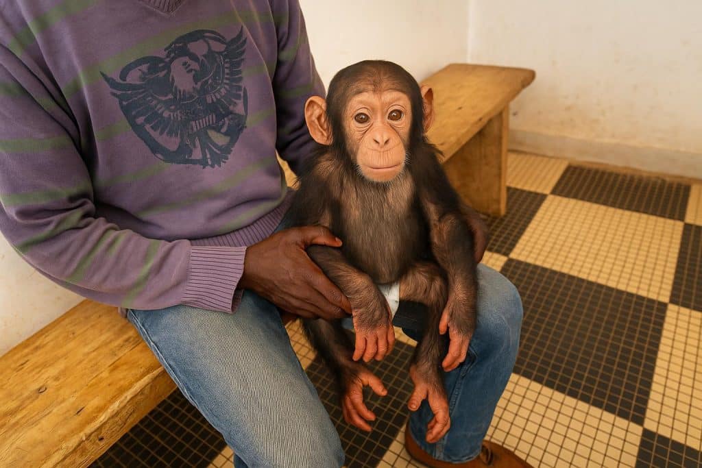 Nkayi : le bébé chimpanzé sauvé, un trafic déjoué