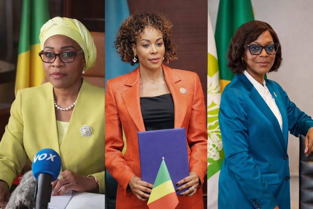 Ingrid Ebouka-Babackas, Françoise Joly et Arlette Soudan-Nonault